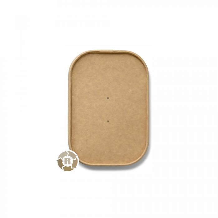 Flachdeckel Kraft FSC® für Schale rechteckig m. Steamlöcher #1,4